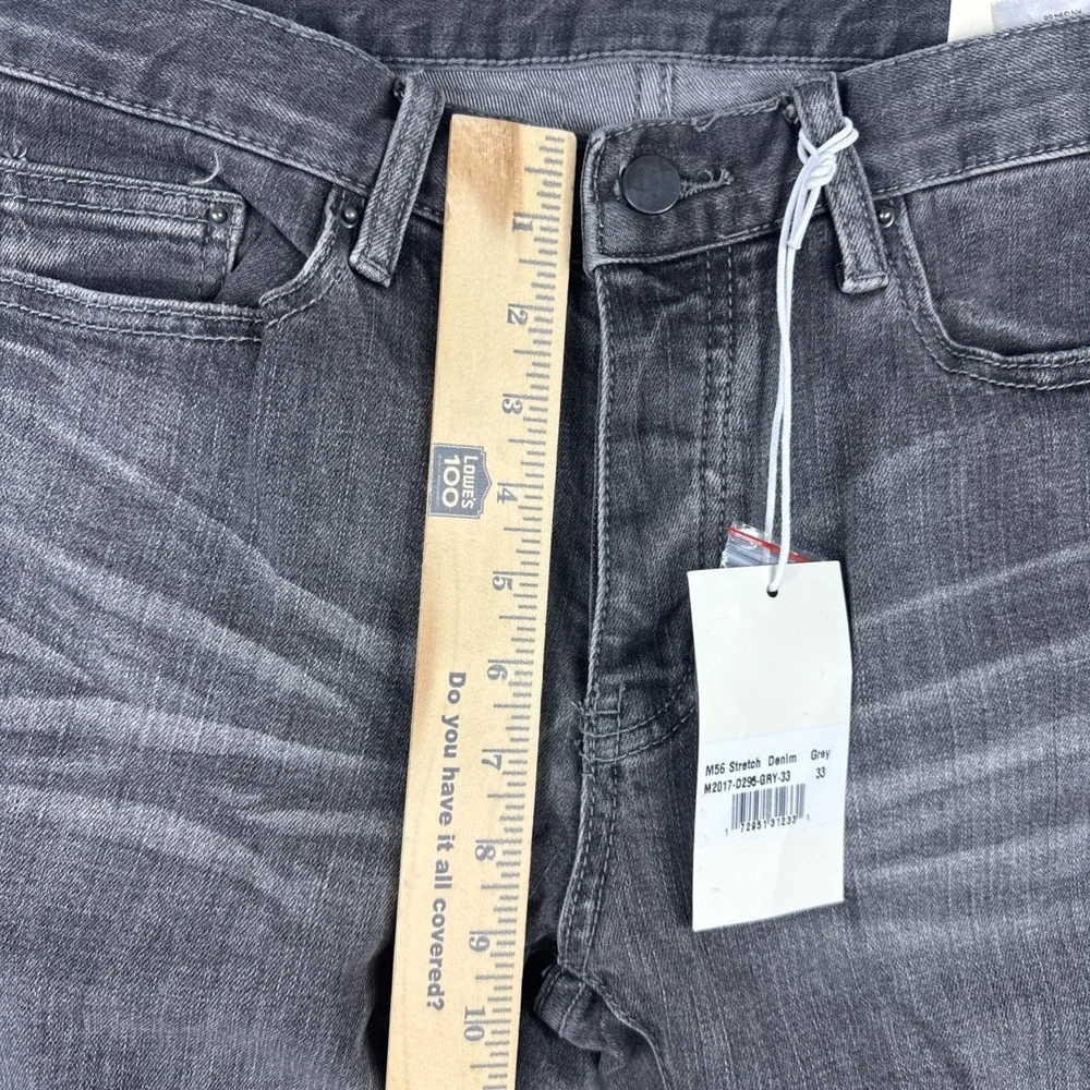MNMl M56 Jeans Men's 33x34 Gray Slim Skinny Ankle Zipper Stretch Grunge Rock
